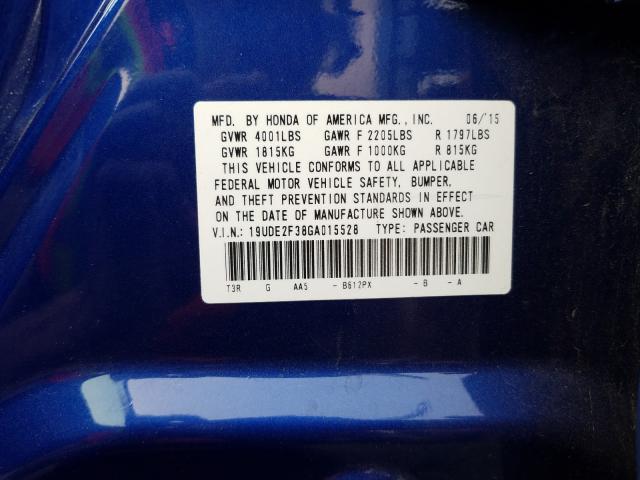 Photo 9 VIN: 19UDE2F38GA015528 - ACURA ILX BASE W 