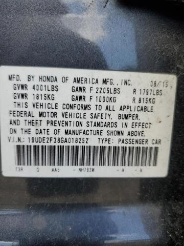 Photo 11 VIN: 19UDE2F38GA018252 - ACURA ILX BASE W 