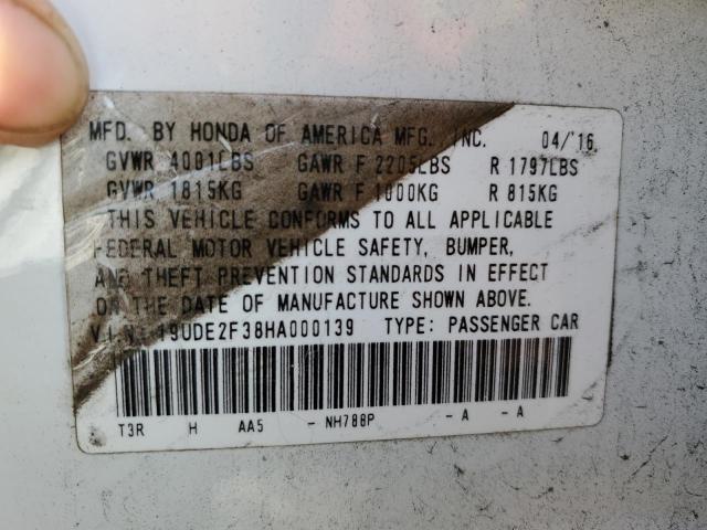 Photo 11 VIN: 19UDE2F38HA000139 - ACURA ILX BASE W 