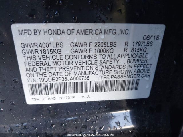 Photo 8 VIN: 19UDE2F38JA006738 - ACURA ILX 