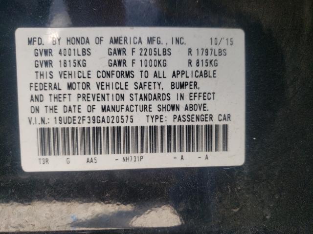 Photo 9 VIN: 19UDE2F39GA020575 - ACURA ILX BASE W 