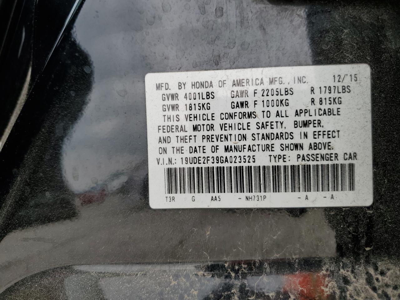 Photo 11 VIN: 19UDE2F39GA023525 - ACURA ILX 