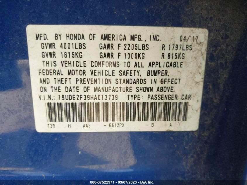 Photo 8 VIN: 19UDE2F39HA013739 - ACURA ILX 