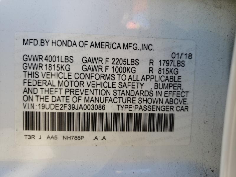 Photo 9 VIN: 19UDE2F39JA003086 - ACURA ILX BASE W 