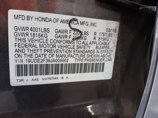 Photo 9 VIN: 19UDE2F39JA005002 - ACURA ILX BASE W 