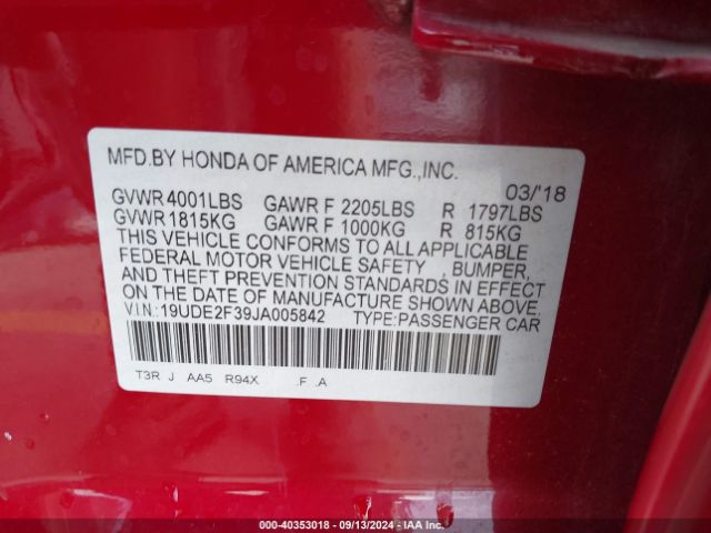 Photo 8 VIN: 19UDE2F39JA005842 - ACURA ILX 