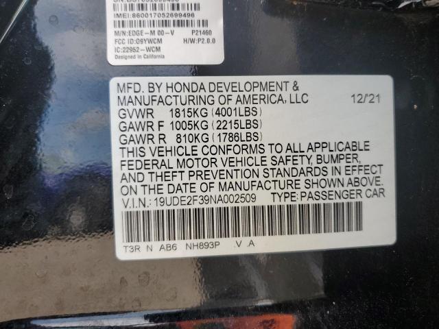 Photo 11 VIN: 19UDE2F39NA002509 - ACURA ILX 