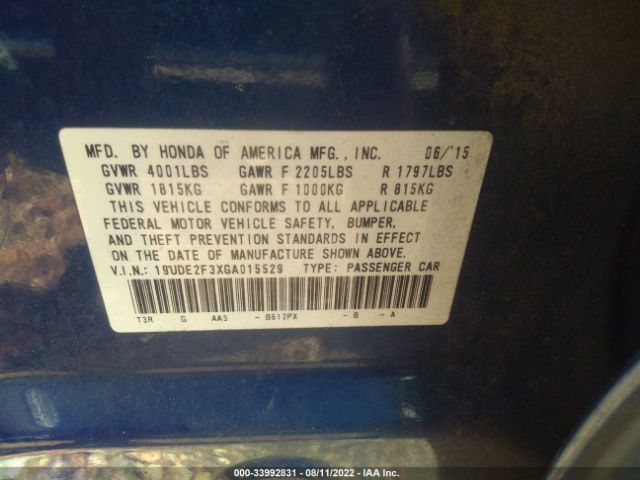 Photo 8 VIN: 19UDE2F3XGA015529 - ACURA ILX 