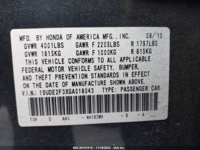 Photo 8 VIN: 19UDE2F3XGA018043 - ACURA ILX 