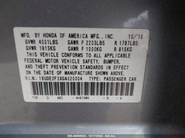 Photo 8 VIN: 19UDE2F3XGA020004 - ACURA ILX 