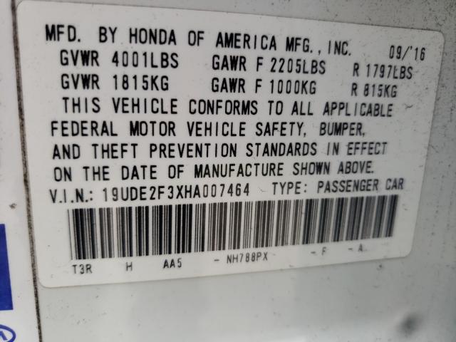 Photo 9 VIN: 19UDE2F3XHA007464 - ACURA ILX BASE W 