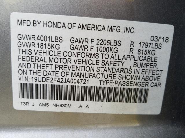 Photo 9 VIN: 19UDE2F42JA004721 - ACURA ILX SPECIA 