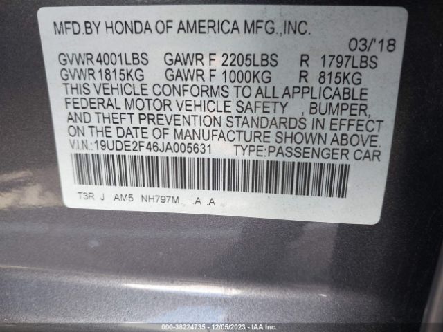 Photo 8 VIN: 19UDE2F46JA005631 - ACURA ILX 