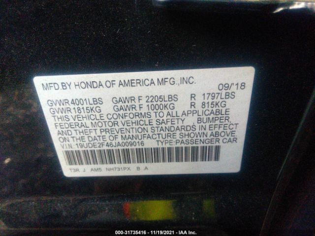 Photo 8 VIN: 19UDE2F46JA009016 - ACURA ILX 