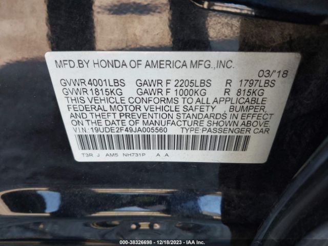 Photo 8 VIN: 19UDE2F49JA005560 - ACURA ILX 