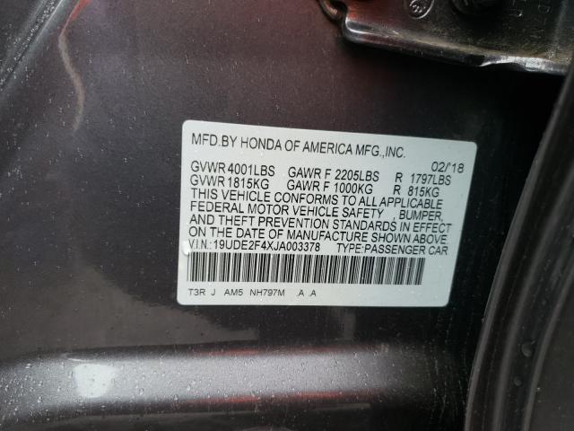 Photo 9 VIN: 19UDE2F4XJA003378 - ACURA ILX SPECIA 