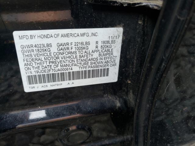 Photo 9 VIN: 19UDE2F70JA000614 - ACURA ILX PREMIU 