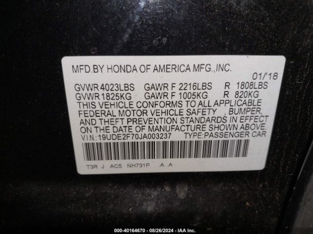 Photo 8 VIN: 19UDE2F70JA003237 - ACURA ILX 