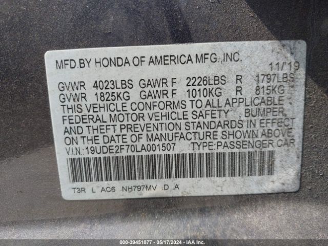 Photo 8 VIN: 19UDE2F70LA001507 - ACURA ILX 