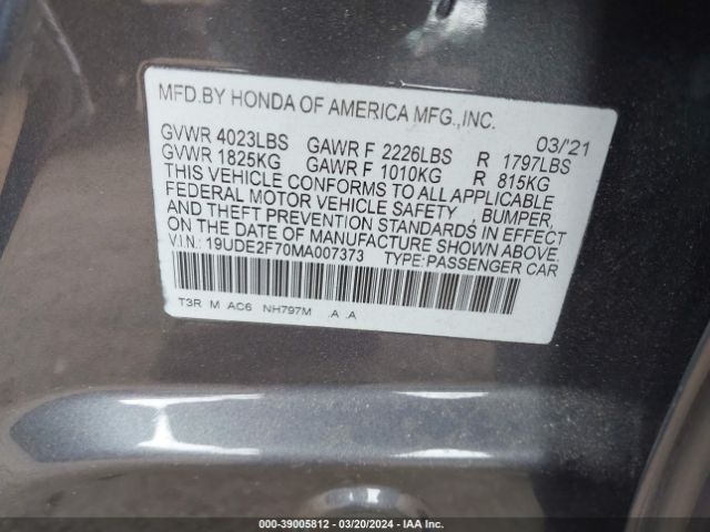 Photo 8 VIN: 19UDE2F70MA007373 - ACURA ILX 