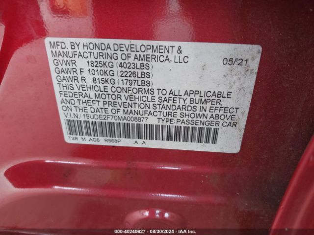 Photo 8 VIN: 19UDE2F70MA008877 - ACURA ILX 