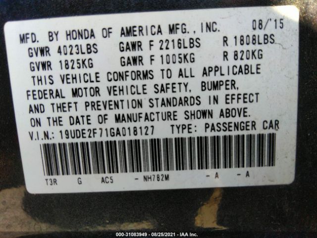 Photo 8 VIN: 19UDE2F71GA018127 - ACURA ILX 