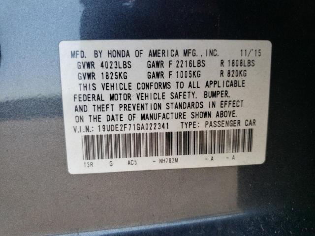 Photo 11 VIN: 19UDE2F71GA022341 - ACURA ILX PREMIU 