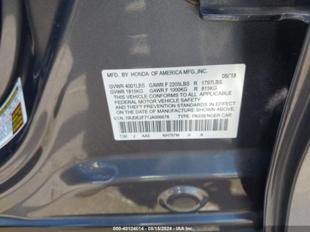 Photo 8 VIN: 19UDE2F71JA006678 - ACURA ILX 