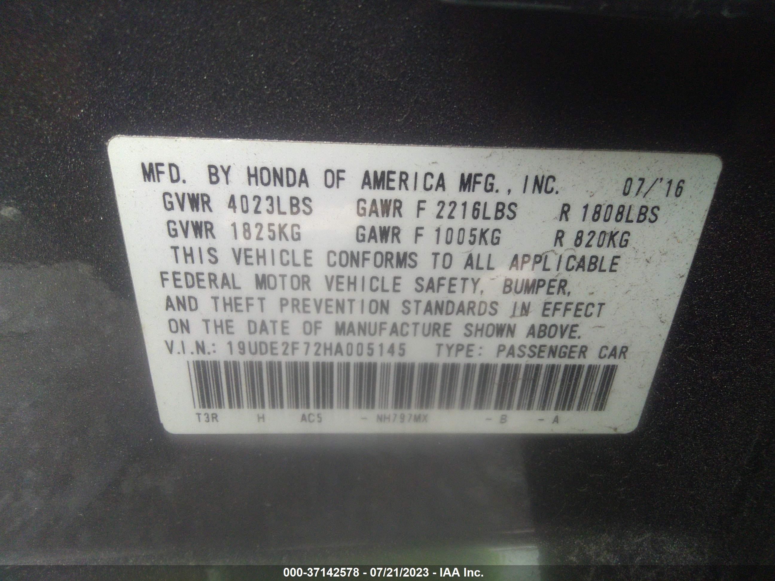 Photo 8 VIN: 19UDE2F72HA005145 - ACURA ILX 