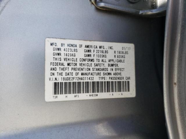 Photo 11 VIN: 19UDE2F72HA011432 - ACURA ILX PREMIU 