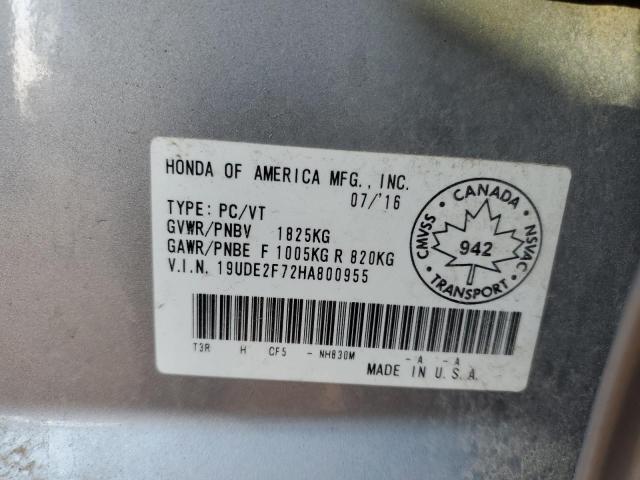 Photo 12 VIN: 19UDE2F72HA800955 - ACURA ILX PREMIU 