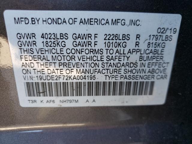 Photo 9 VIN: 19UDE2F72KA004195 - ACURA ILX 