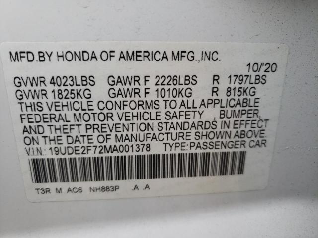 Photo 9 VIN: 19UDE2F72MA001378 - ACURA ILX PREMIU 