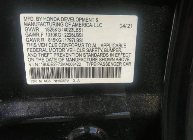 Photo 8 VIN: 19UDE2F73MA008422 - ACURA ILX 