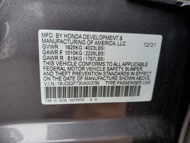 Photo 11 VIN: 19UDE2F73NA003786 - ACURA ILX PREMIU 