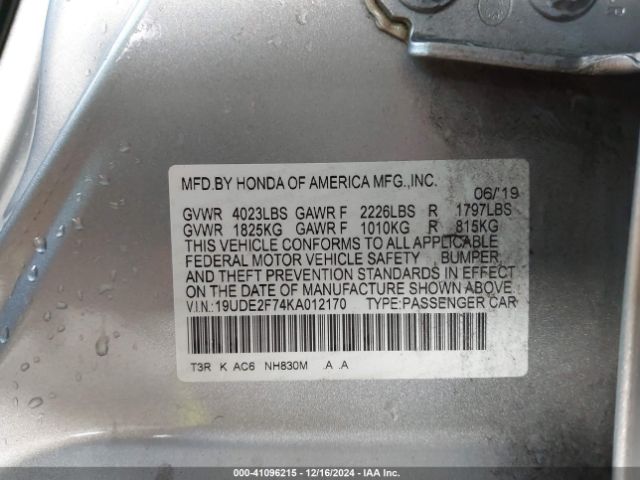 Photo 8 VIN: 19UDE2F74KA012170 - ACURA ILX 