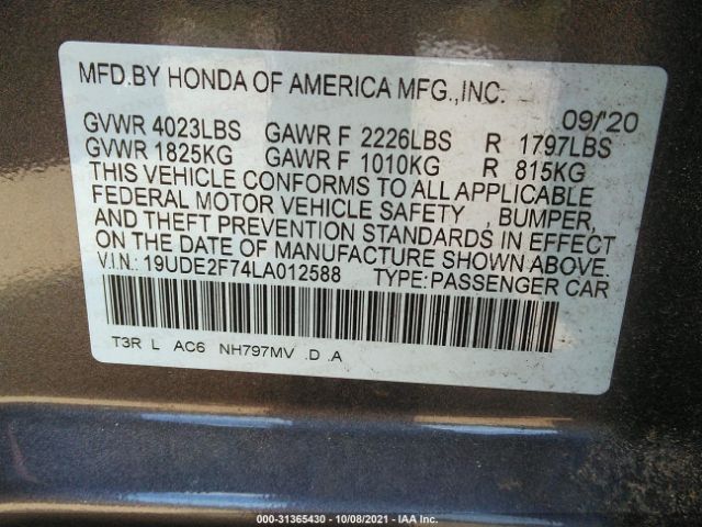 Photo 8 VIN: 19UDE2F74LA012588 - ACURA ILX 