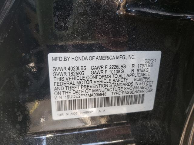 Photo 9 VIN: 19UDE2F74MA005948 - ACURA ILX PREMIU 