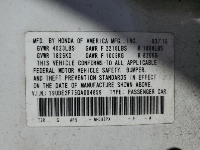 Photo 12 VIN: 19UDE2F75GA004859 - ACURA ILX PREMIU 