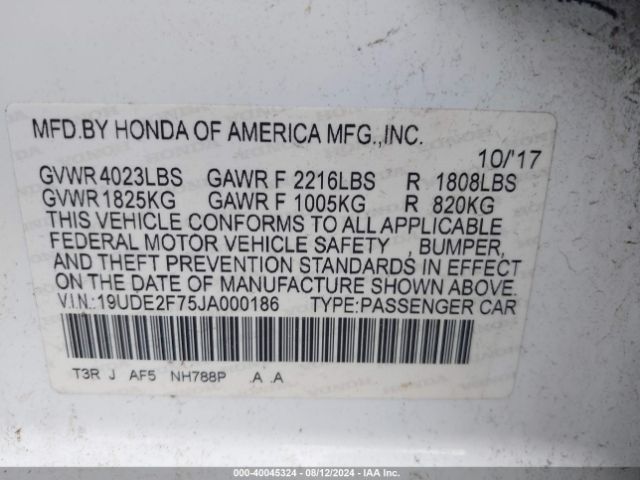 Photo 8 VIN: 19UDE2F75JA000186 - ACURA ILX 