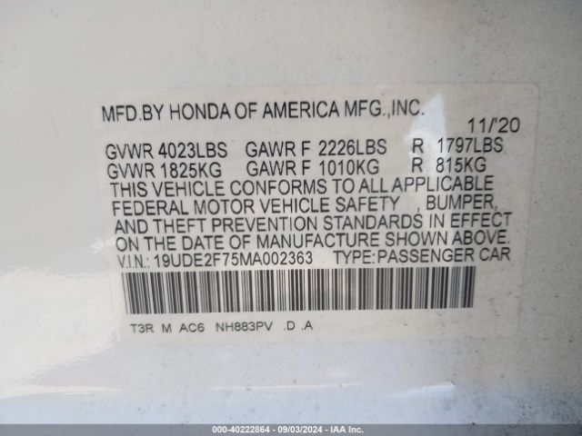 Photo 8 VIN: 19UDE2F75MA002363 - ACURA ILX 