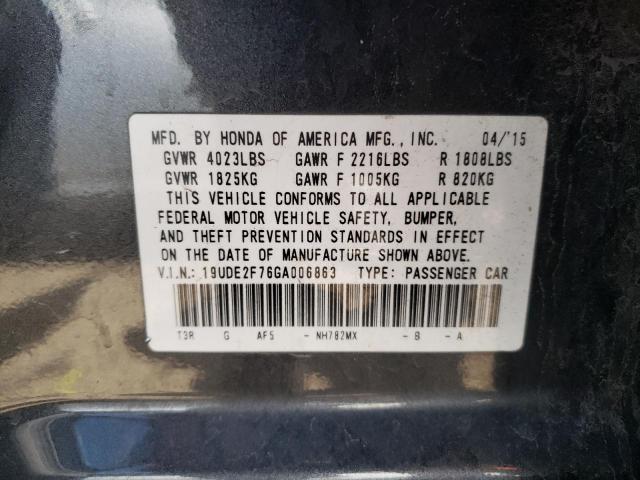 Photo 11 VIN: 19UDE2F76GA006863 - ACURA ILX 