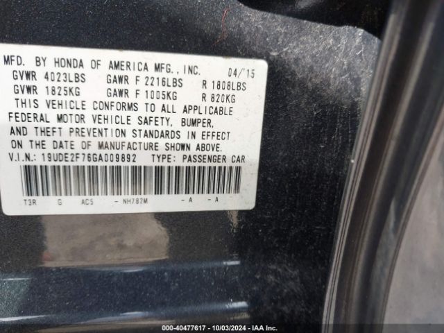 Photo 8 VIN: 19UDE2F76GA009892 - ACURA ILX 