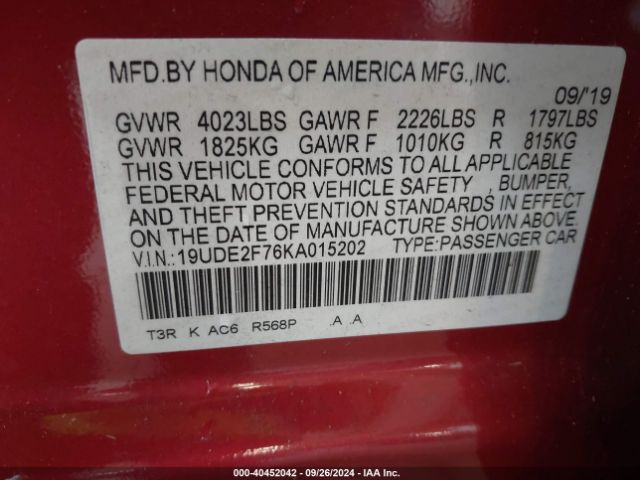 Photo 8 VIN: 19UDE2F76KA015202 - ACURA ILX 