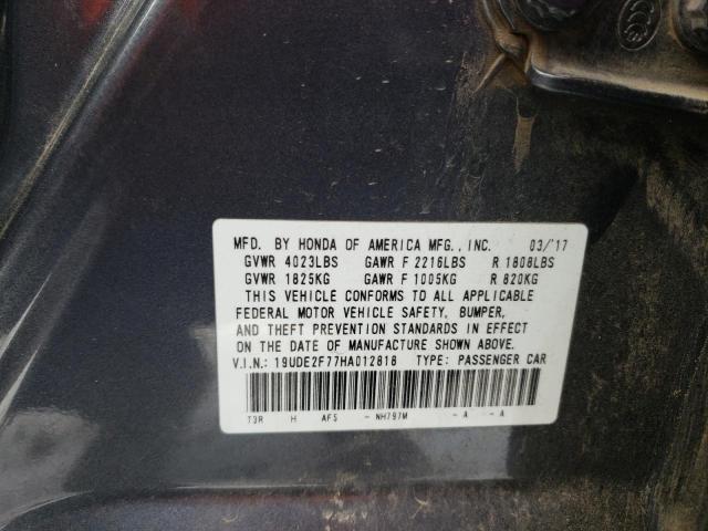 Photo 9 VIN: 19UDE2F77HA012818 - ACURA ILX PREMIU 