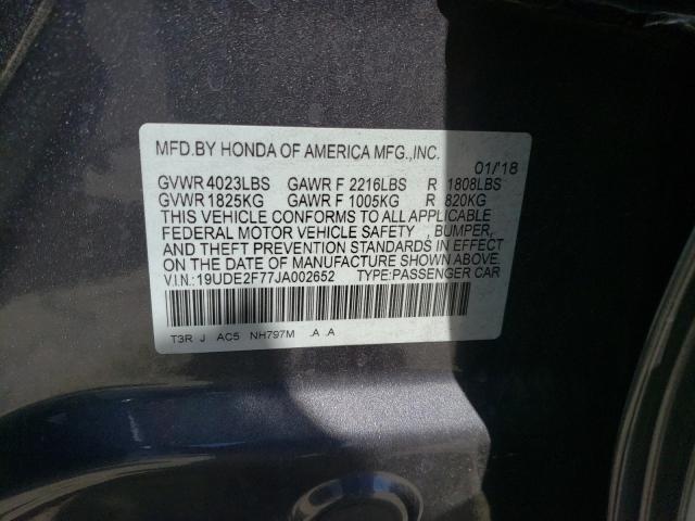 Photo 9 VIN: 19UDE2F77JA002652 - ACURA ILX PREMIU 