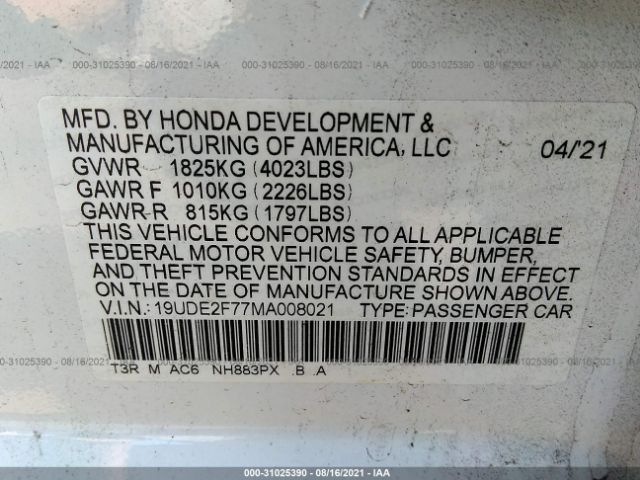 Photo 8 VIN: 19UDE2F77MA008021 - ACURA ILX 