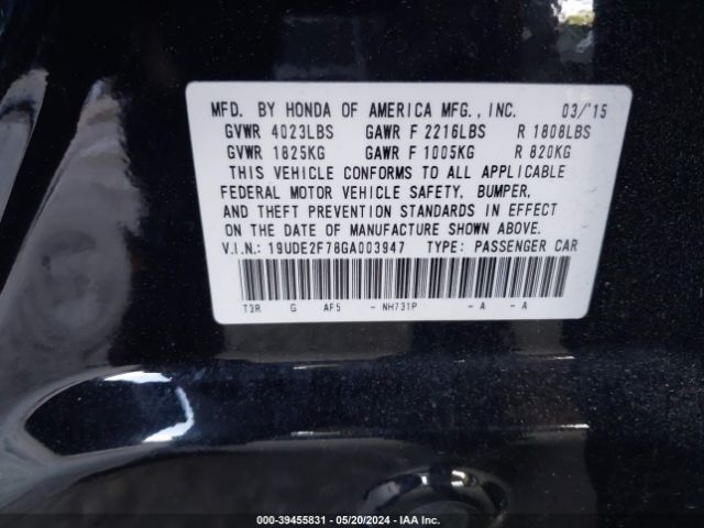 Photo 8 VIN: 19UDE2F78GA003947 - ACURA ILX 