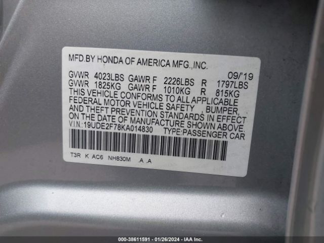 Photo 8 VIN: 19UDE2F78KA014830 - ACURA ILX 