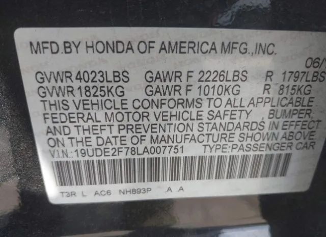 Photo 8 VIN: 19UDE2F78LA007751 - ACURA ILX 